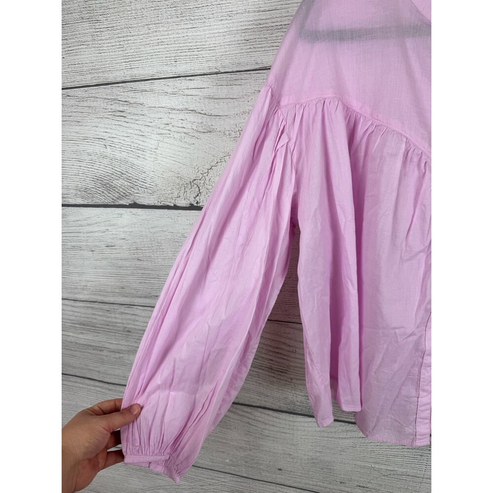 Scoop Plus Size Light Purple Pink Flowy Lightweight Long Sleeve Blouse Size XL - Picture 4 of 9